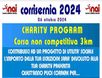 Corrisernia venti: Pronto il Charity Program Fondazione AIRC per la prima volta alla CorrIsernia