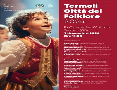 Il 9 novembre Termoli insignita del titolo “Città del Folklore” 2024