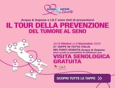 Lilt e Acqua&sapone: a Campobasso il Camper Rosa Acqua&Sapone in collaborazione con LILT lancia il Tour della Prevenzione del Tumore al Seno. 