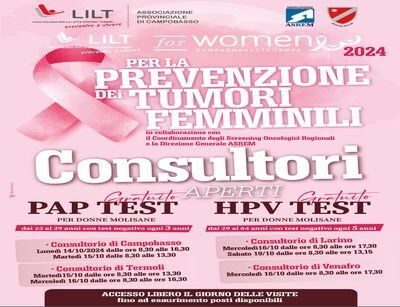 Consultori aperti per l’ottobre rosa della prevenzione