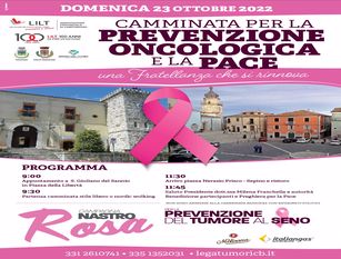 “Camminata per la Prevenzione Oncologica e la Pace” – Lilt for Women La Campagna Nazionale Ottobre Rosa è entrata nel vivo.