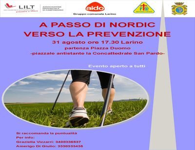 “A passo di Nordic verso la prevenzione” edizione 2024. L'evento si terrà a Larino 