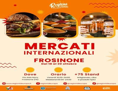 A Frosinone i mercati internazionali: street food da tutto il mondo.